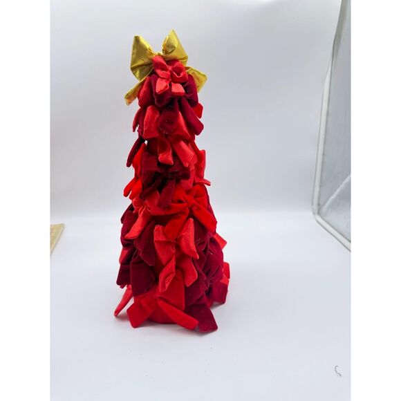 Ashland Christmas noel  tabletop Christmas tree red bows and a gold bow topper - Picture 1 of 7